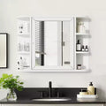Dovelina Wall Medicine Cabinet Mirror Cabinet Multifunctional Wall-Mounted Mirrored Cabinet with Magnetic Doors