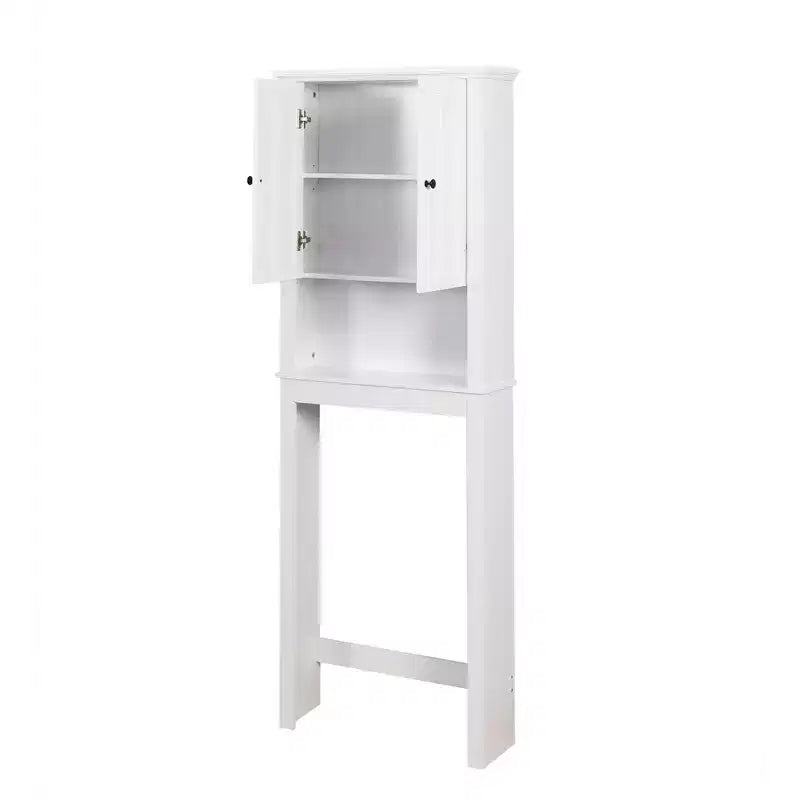 Wooden Over-The-Toilet Storage Cabinet, Bathroom Cabinet with Adjustable Shelf & Anti-Toppling Fitting, Space Saver