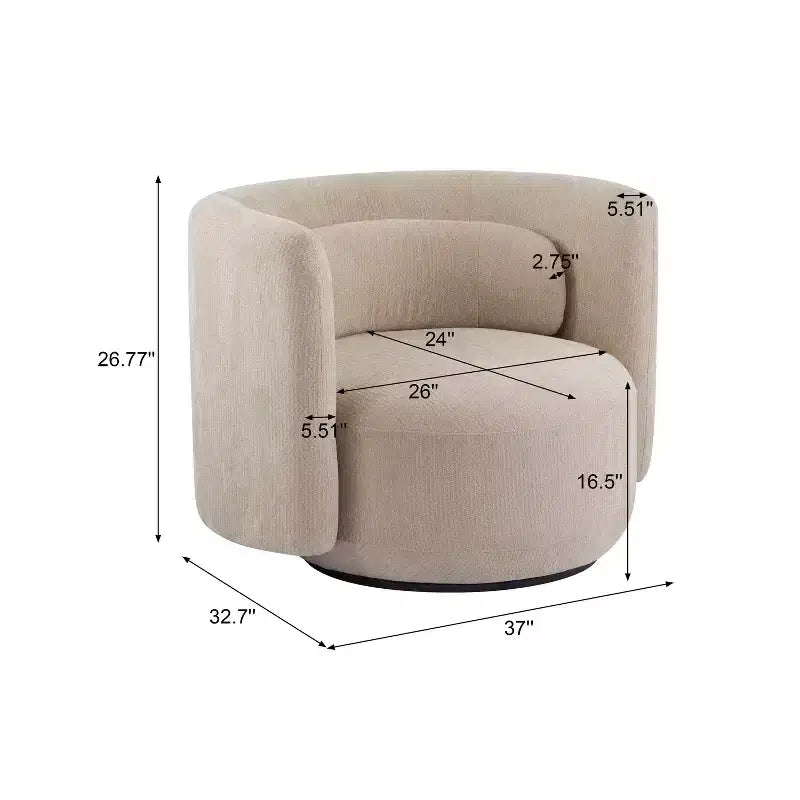 Modern 360° Swivel Upholstered Accent Armchair