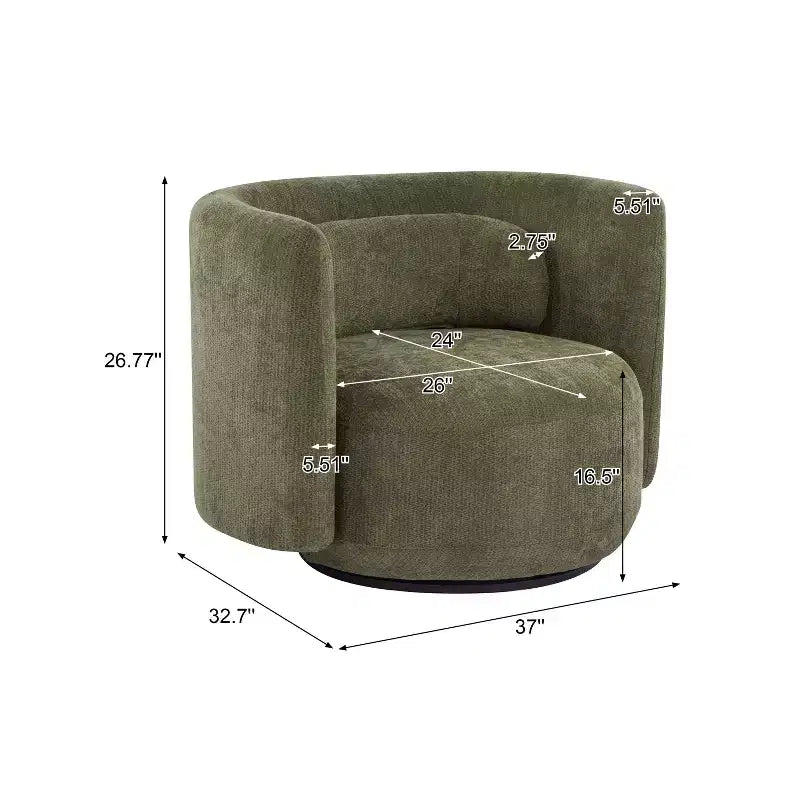 Modern 360° Swivel Upholstered Accent Armchair