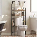 Over Toilet Storage 2 Tier Bathroom Organizer Shelves with Hooks Multifunctional Vertical Toilet Shelf Storage