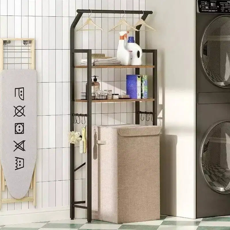 Over Toilet Storage 2 Tier Bathroom Organizer Shelves with Hooks Multifunctional Vertical Toilet Shelf Storage