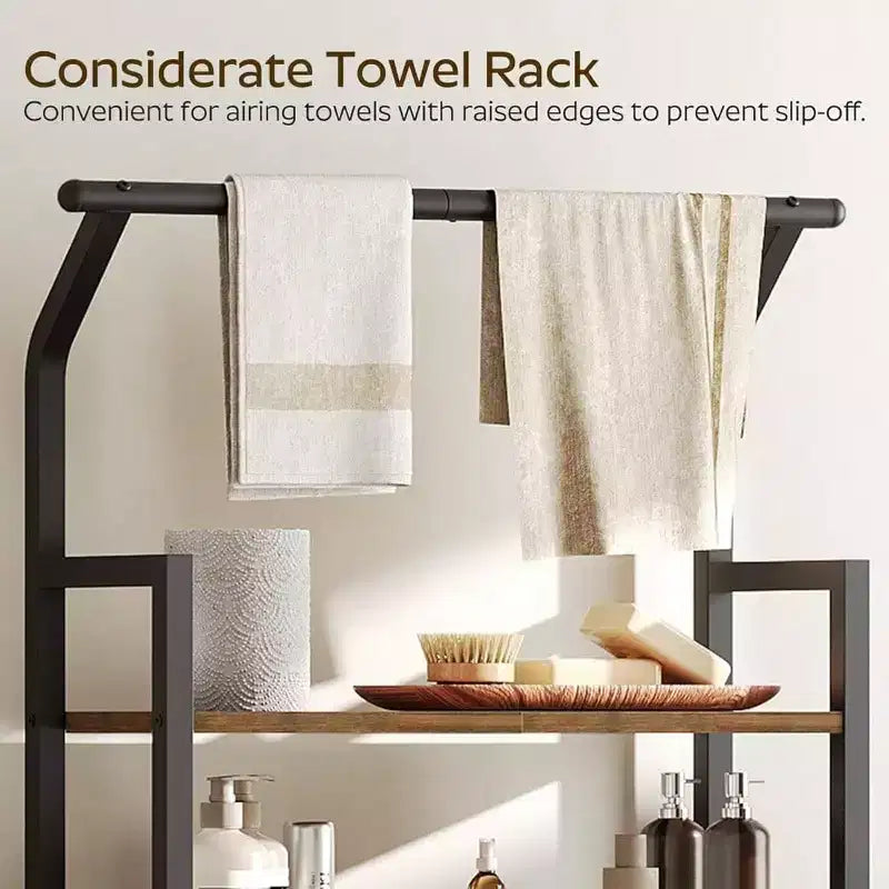 Over Toilet Storage 2 Tier Bathroom Organizer Shelves with Hooks Multifunctional Vertical Toilet Shelf Storage
