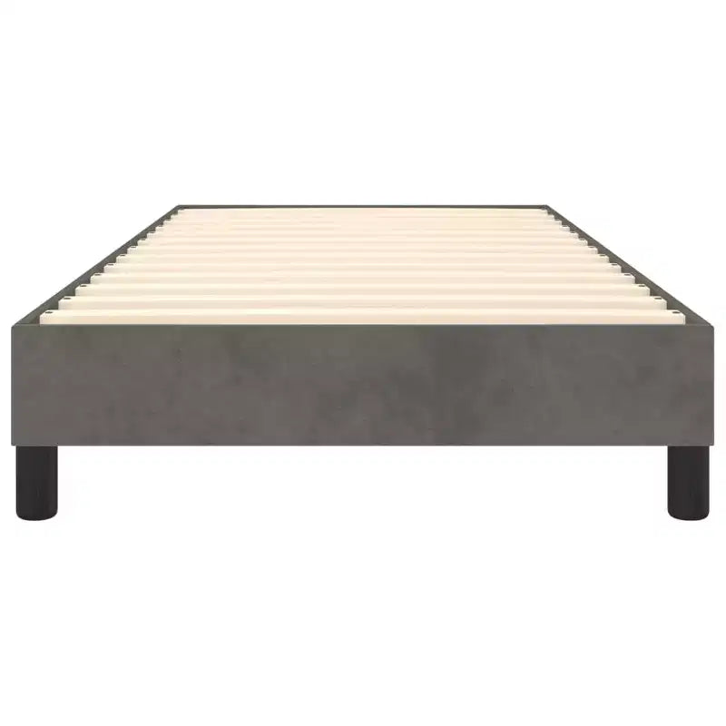 Twin XL Platform Bed Frame, Dark Grey Velvet Upholstery, No Box Spring Needed