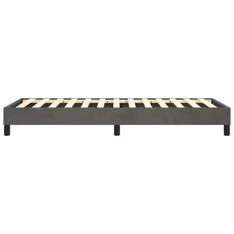 Twin XL Platform Bed Frame, Dark Grey Velvet Upholstery, No Box Spring Needed