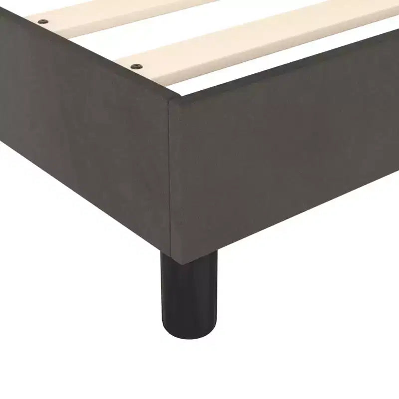 Twin XL Platform Bed Frame, Dark Grey Velvet Upholstery, No Box Spring Needed