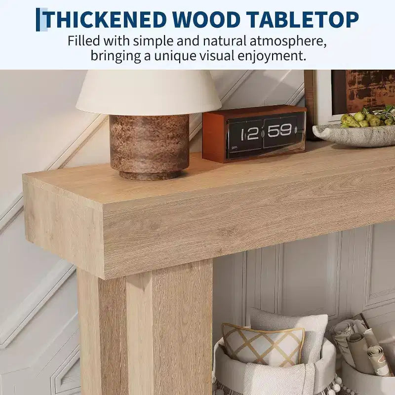 63 Long Narrow Rectangular Console Table, Farmhouse Wood Entryway Table for Hallway, Foyer & Living Room, Sofa Table Behind Couch