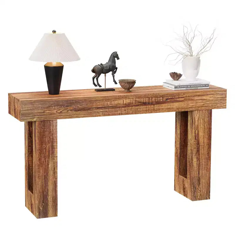 63 Long Narrow Rectangular Console Table, Farmhouse Wood Entryway Table for Hallway, Foyer & Living Room, Sofa Table Behind Couch