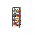 5 - Tier Rolling Fruit Vegetable Storage Cart with Pull - Out Baskets Metal Kitchen Organizer Heavy Duty Utility Rack