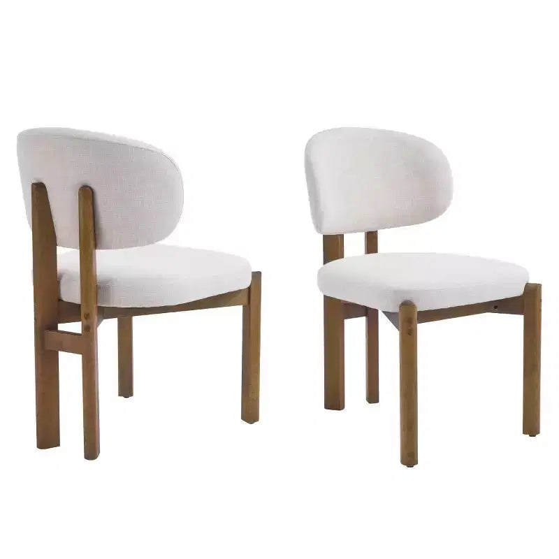 Set aus 2 modernen gepolsterten Esszimmerstühlen mit Massivholzbeinen, armlose Küchenstühle für das Esszimmer