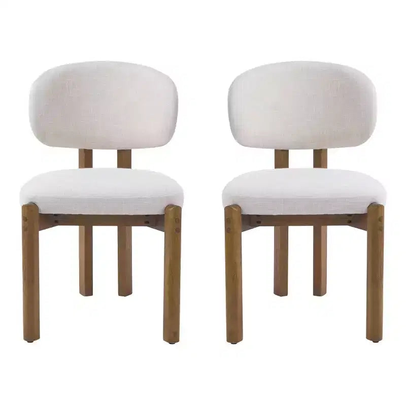 Set aus 2 modernen gepolsterten Esszimmerstühlen mit Massivholzbeinen, armlose Küchenstühle für das Esszimmer