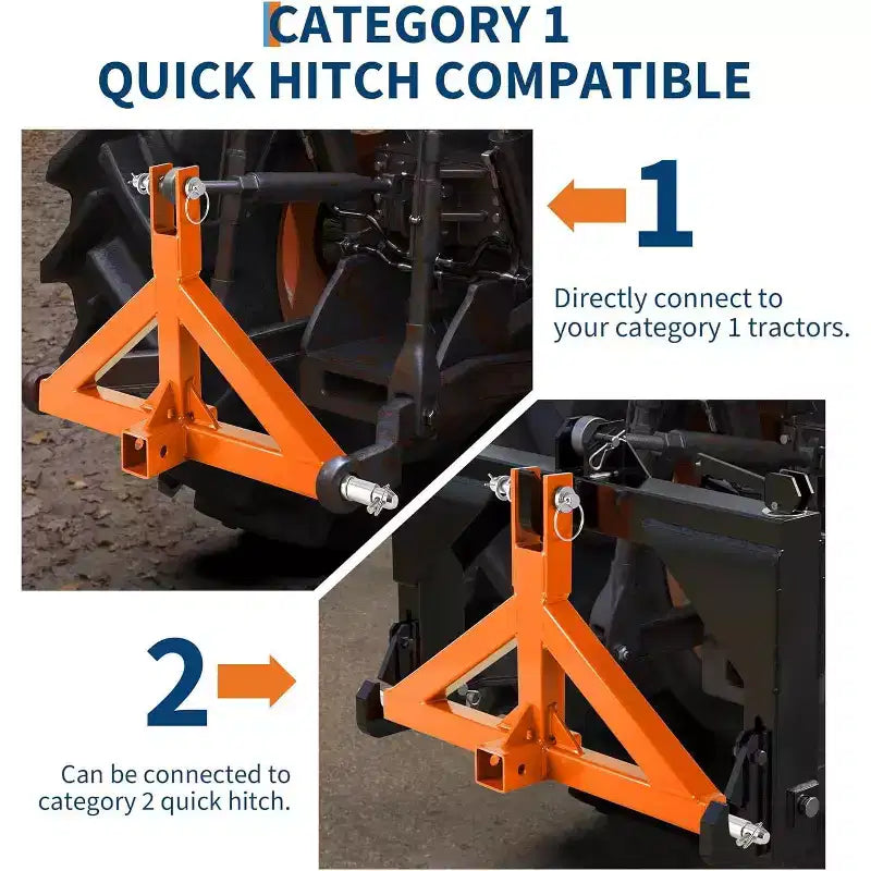 3-point 10,000-pound Towing Hook, Equipped with a 2-inch Towing Machine, Fast Towing, Suitable for Trailers and Towing Vehicles, Orange