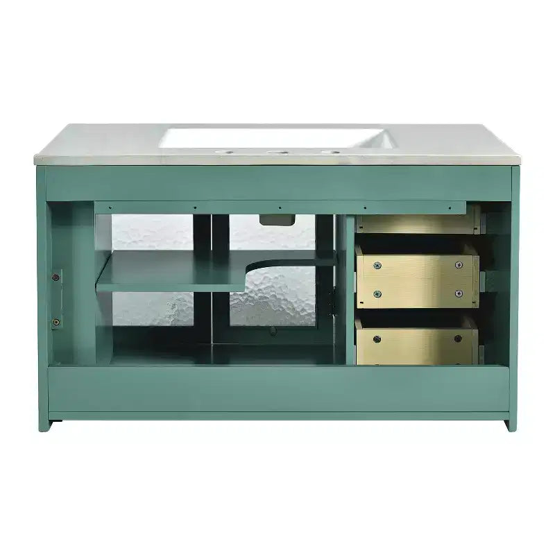 36 Wall Bathroom Vanity with Sink, Bathroom Storage Cabinet with Drawers and Soft Closing Door, Green