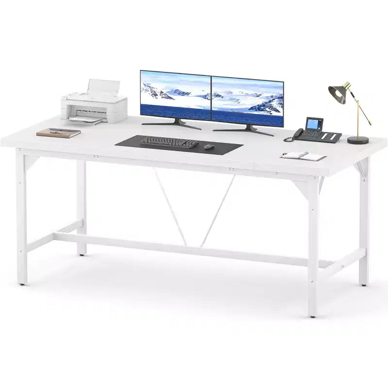 Wood Laptop Computer Table for Home Office Workstation, 63 x 31.5 inch Large Desk