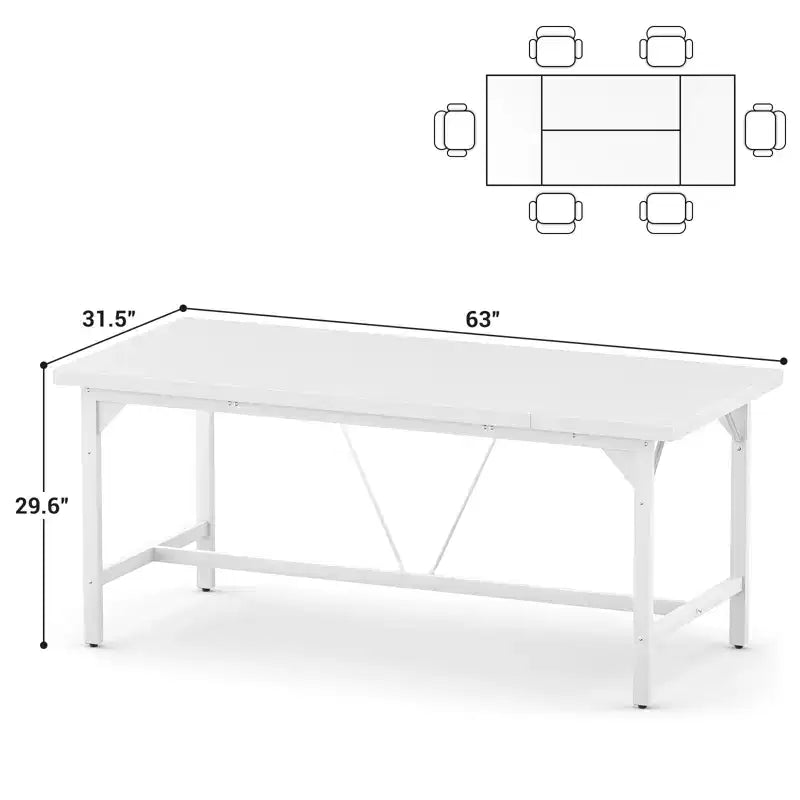 Wood Laptop Computer Table for Home Office Workstation, 63 x 31.5 inch Large Desk