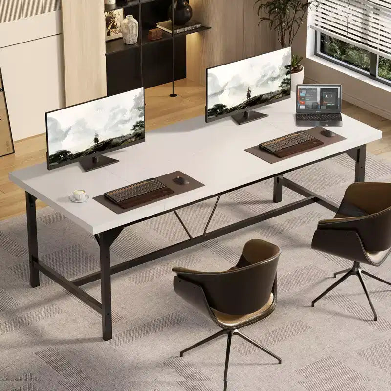 Wood Laptop Computer Table for Home Office Workstation, 63 x 31.5 inch Large Desk