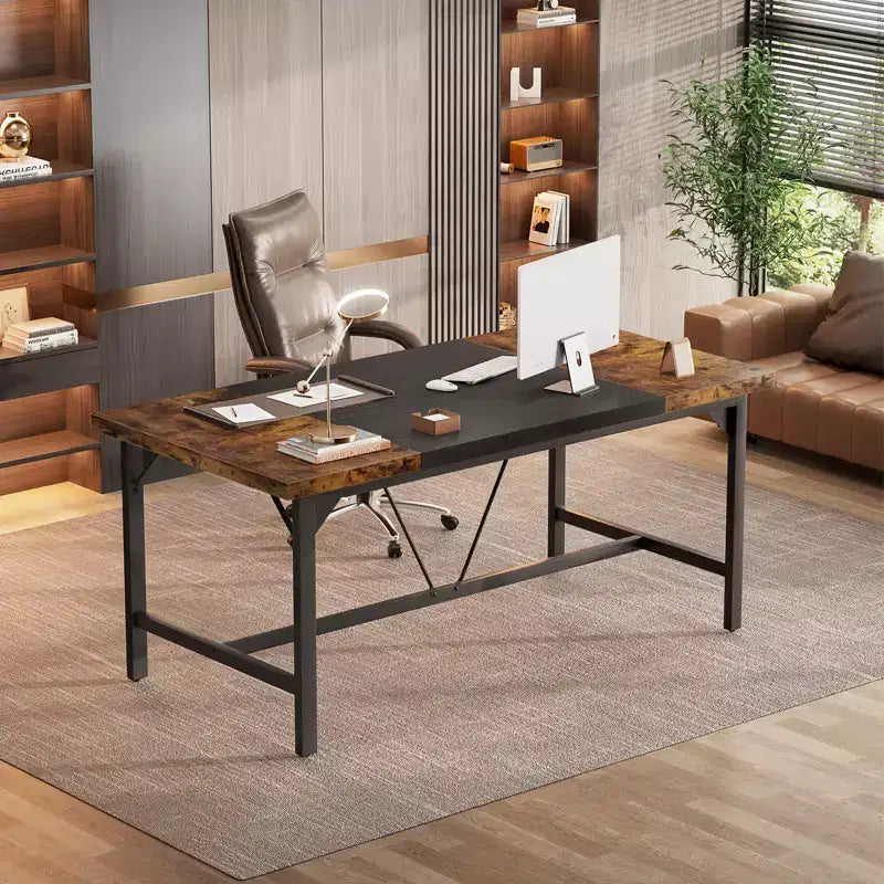 Wood Laptop Computer Table for Home Office Workstation, 63 x 31.5 inch Large Desk