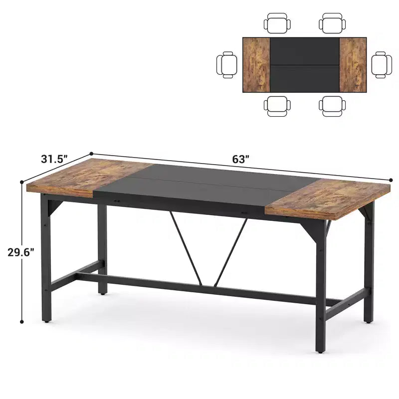 Wood Laptop Computer Table for Home Office Workstation, 63 x 31.5 inch Large Desk