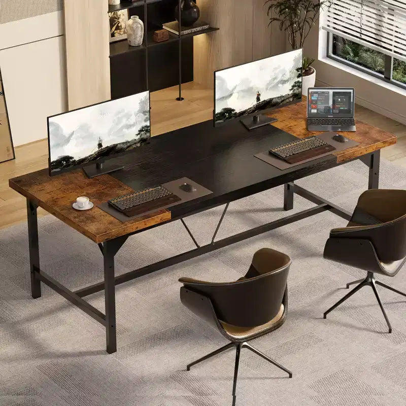 Wood Laptop Computer Table for Home Office Workstation, 63 x 31.5 inch Large Desk