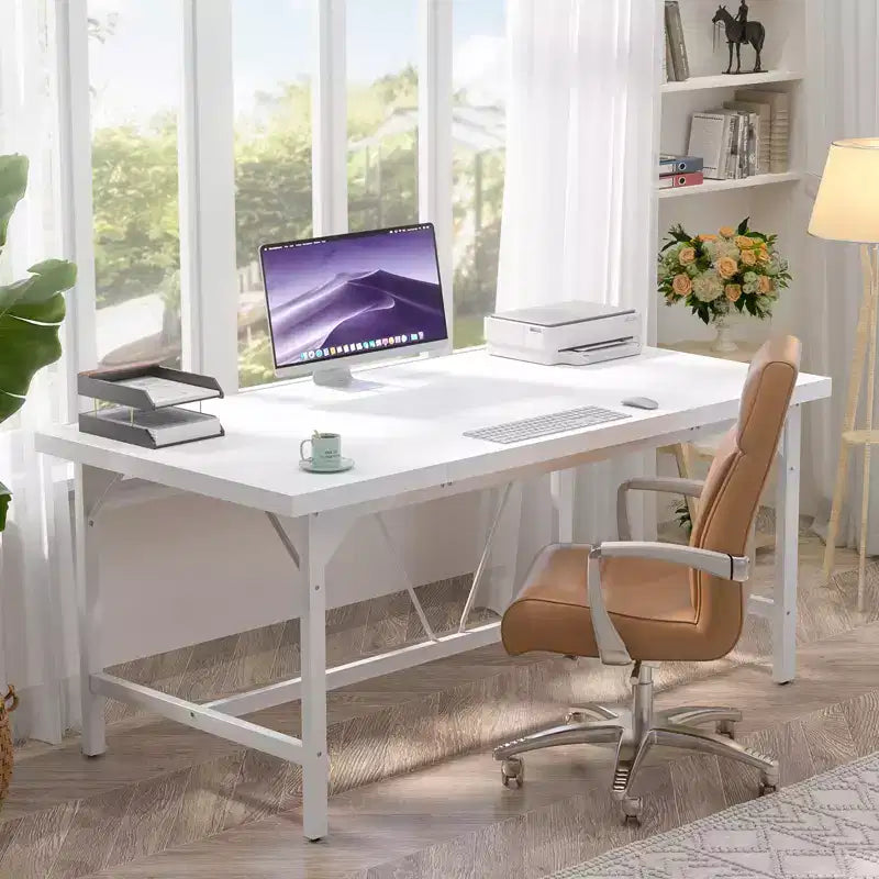 Wood Laptop Computer Table for Home Office Workstation, 63 x 31.5 inch Large Desk