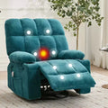 GustoWave Oversized Massage Recliner Chair with Heat, Manual Swivel Rocker, Lumbar Support, Dual Cup Holders, Side Pockets, Living Room