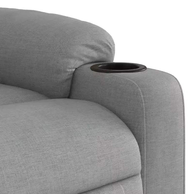 Massage Recliner Chair, Cream Fabric, 6-Point Vibration, Manual Recline, Cup Holders