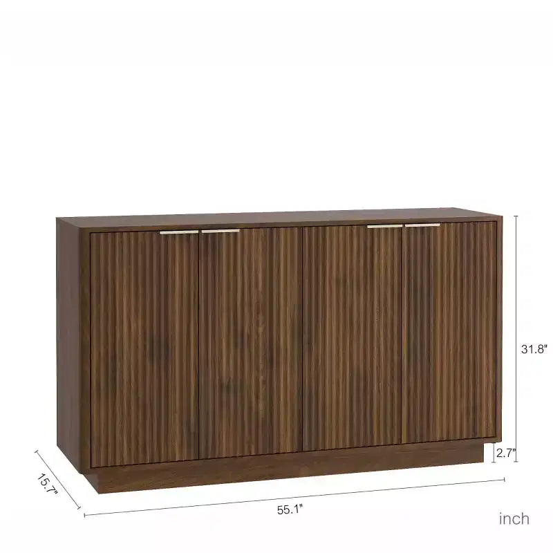 55" Modern Fluted Sideboard Buffet Cabinet with Doors and Adjustable Shelves, Storage Cabinet for Entryway, Dining Room or Living Room