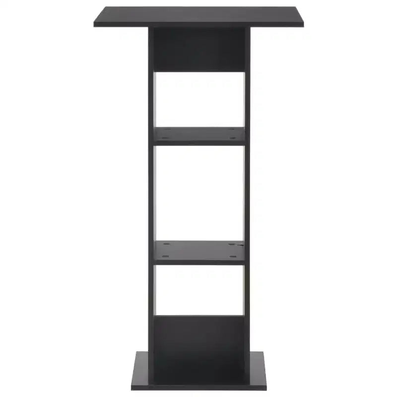 Bar Table, Black Engineered Wood, Tall Sleek Square Design