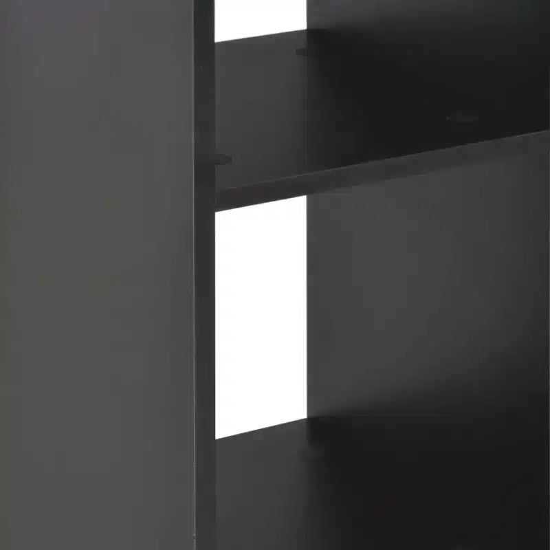 Bar Table, Black Engineered Wood, Tall Sleek Square Design