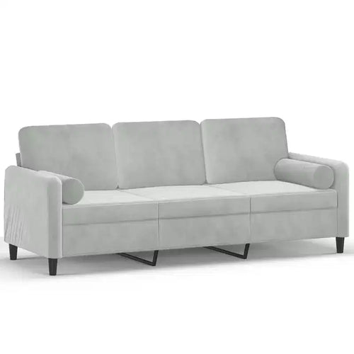 vidaXL 3-Seater Sofa with Throw Pillows Dark Gray 70.9 Velvet