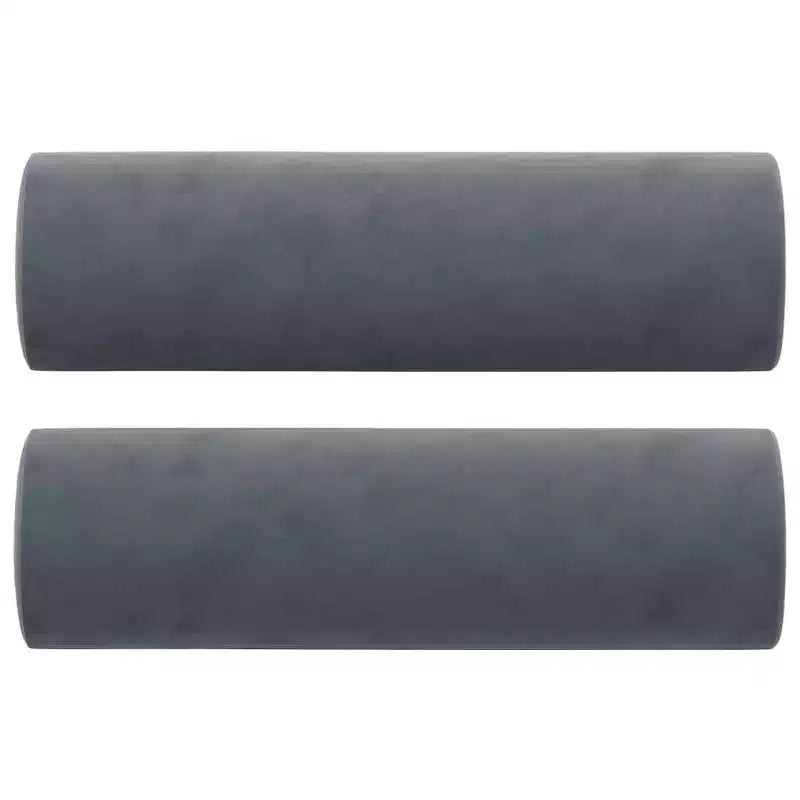 3-Seater Sofa with Throw Pillows, Dark Gray, 70.9" Velvet