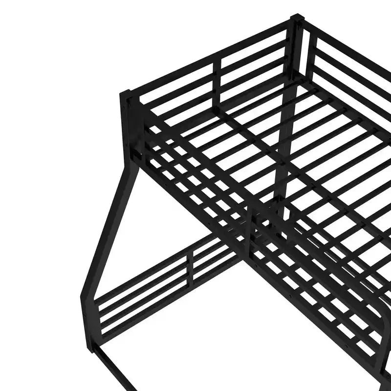 Metal Bunk Bed Frame, Space-Saving Low Floor Design, Heavy-Duty & Noise-Reduced, Multiple Size Options for Kids, Teens & Adults, Black