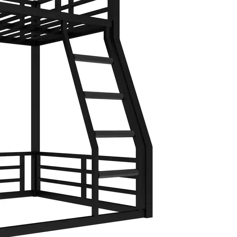 Metal Bunk Bed Frame, Space-Saving Low Floor Design, Heavy-Duty & Noise-Reduced, Multiple Size Options for Kids, Teens & Adults, Black