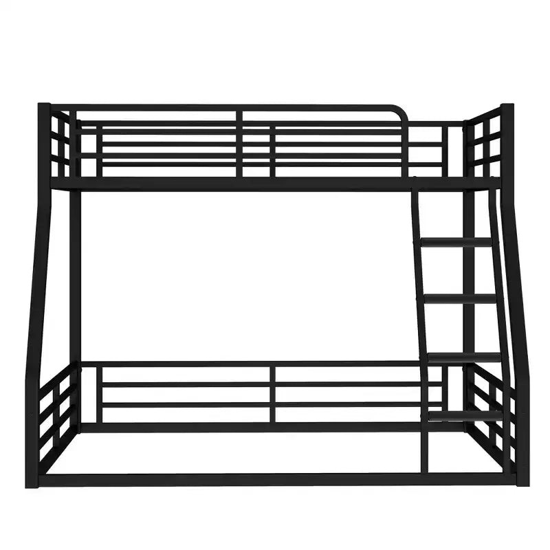 Metal Bunk Bed Frame, Space-Saving Low Floor Design, Heavy-Duty & Noise-Reduced, Multiple Size Options for Kids, Teens & Adults, Black