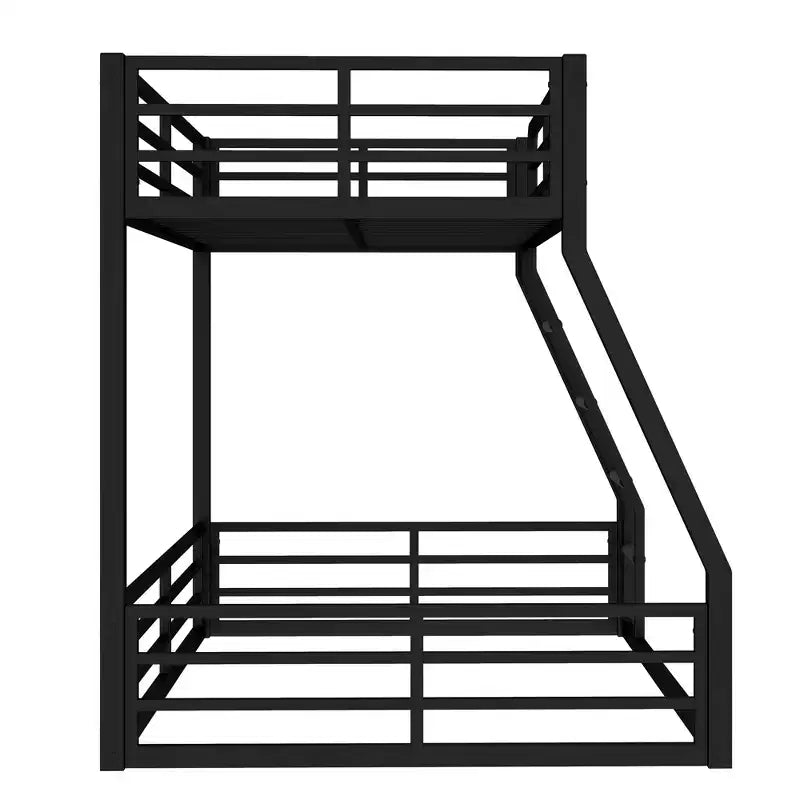 Metal Bunk Bed Frame, Space-Saving Low Floor Design, Heavy-Duty & Noise-Reduced, Multiple Size Options for Kids, Teens & Adults, Black
