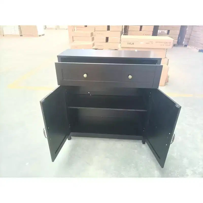 Kitchen Storage Sideboard, Buffet Table with Barn Doors, Drawer, Adjustable Shelf, Credenza Console Table for Kitchen, Dining Room, Entryway