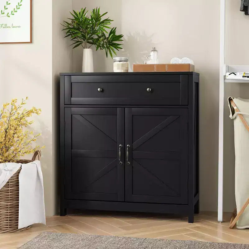 TUYOHW Kitchen Storage Sideboard,Buffet Table with Barn Doors,Drawer,Adjustable Shelf,Credenza Console Table for Kitchen,Dining Room,Entryway