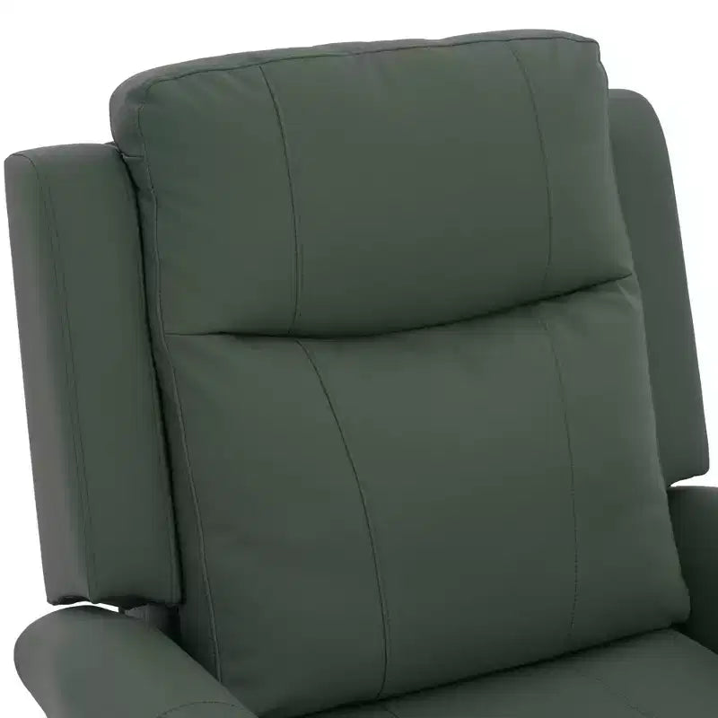 Modern 270° Swivel Faux Leather Upholstered Manual Recliner with Massage and Heating