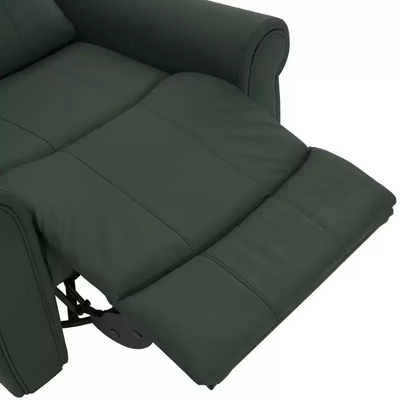 Modern 270° Swivel Faux Leather Upholstered Manual Recliner with Massage and Heating
