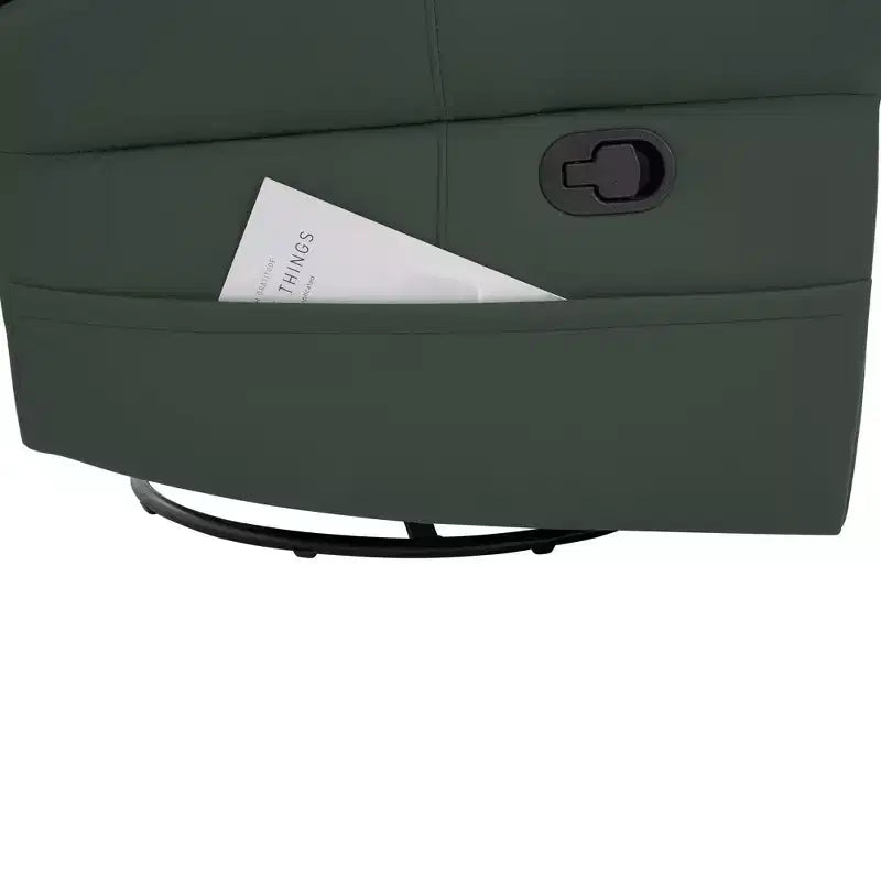 Modern 270° Swivel Faux Leather Upholstered Manual Recliner with Massage and Heating