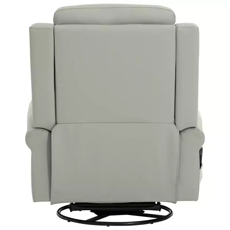 Modern 270° Swivel Faux Leather Upholstered Manual Recliner with Massage and Heating