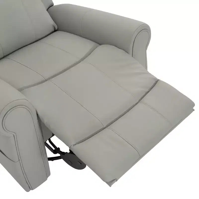 Modern 270° Swivel Faux Leather Upholstered Manual Recliner with Massage and Heating