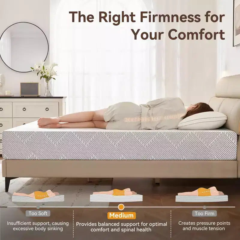 Queen Mattress 10 inch, Gel Memory Foam Mattress Queen Size in a Box