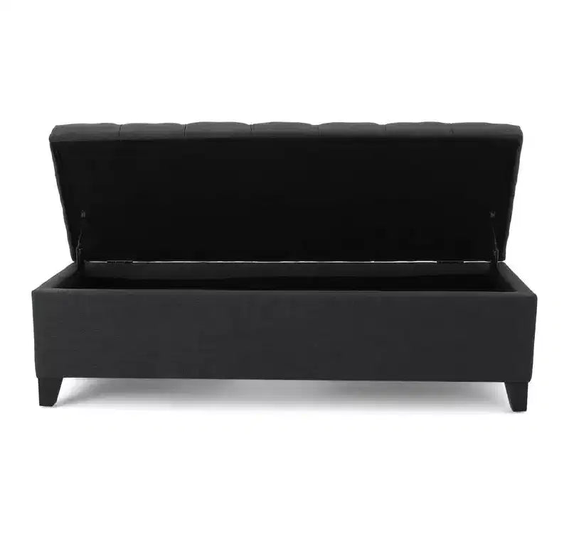 Storage Bench with Button Tufted Diamond Stitch, Versatile Ottoman Foot Rest with Cushion