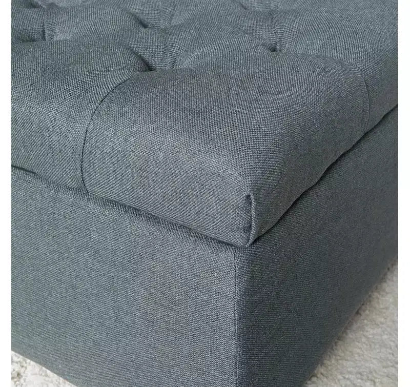 Storage Bench with Button Tufted Diamond Stitch, Versatile Ottoman Foot Rest with Cushion
