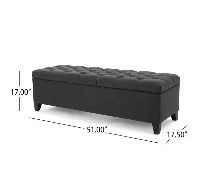 Storage Bench with Button Tufted Diamond Stitch, Versatile Ottoman Foot Rest with Cushion