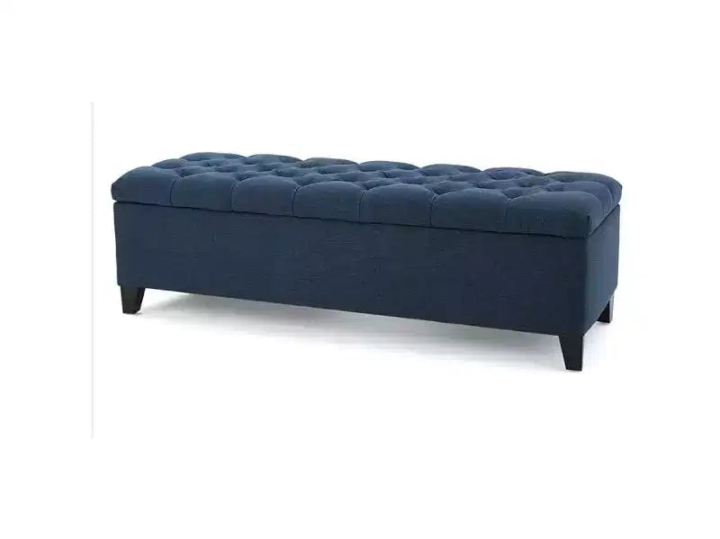 Storage Bench with Button Tufted Diamond Stitch, Versatile Ottoman Foot Rest with Cushion