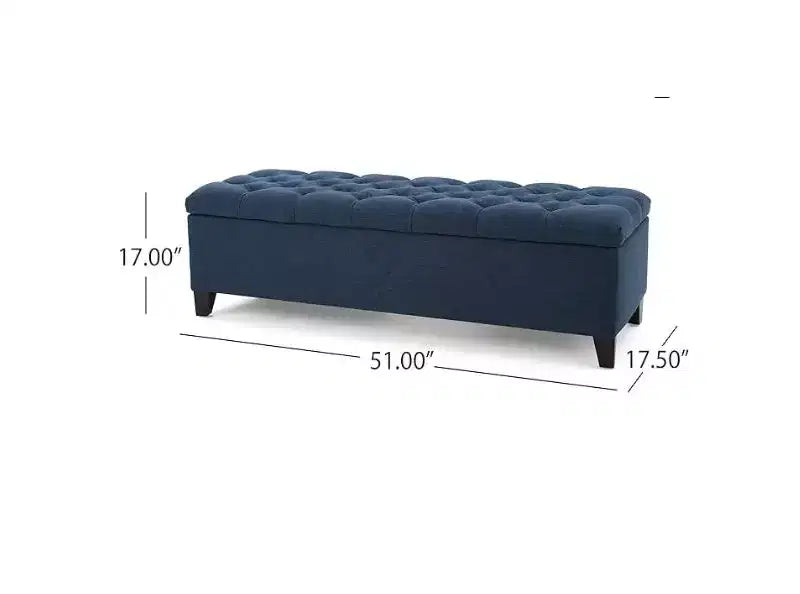 Storage Bench with Button Tufted Diamond Stitch, Versatile Ottoman Foot Rest with Cushion
