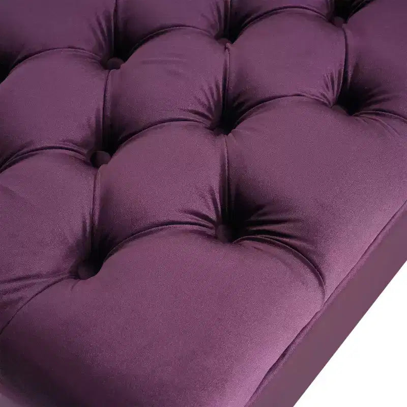 Storage Bench with Button Tufted Diamond Stitch, Versatile Ottoman Foot Rest with Cushion