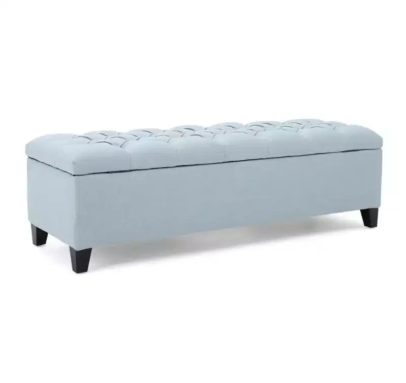 Storage Bench with Button Tufted Diamond Stitch, Versatile Ottoman Foot Rest with Cushion